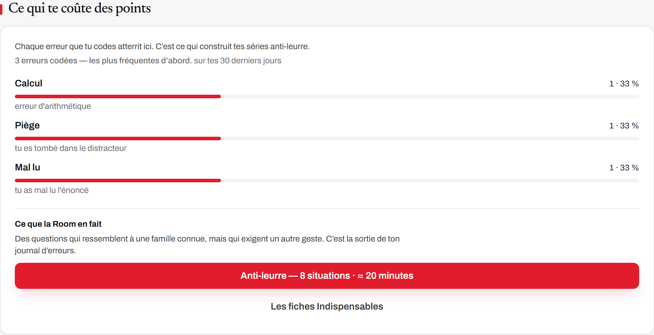 La Room GMAT : journal d’erreurs et série de travail proposée, exemple avec trois erreurs fictives